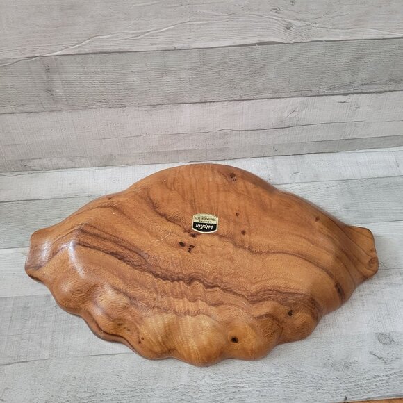 Vintage Solphin Monkeypod Wood Serving Tray Platter Handcrafted in Philippines 1 - Picture 4 of 7